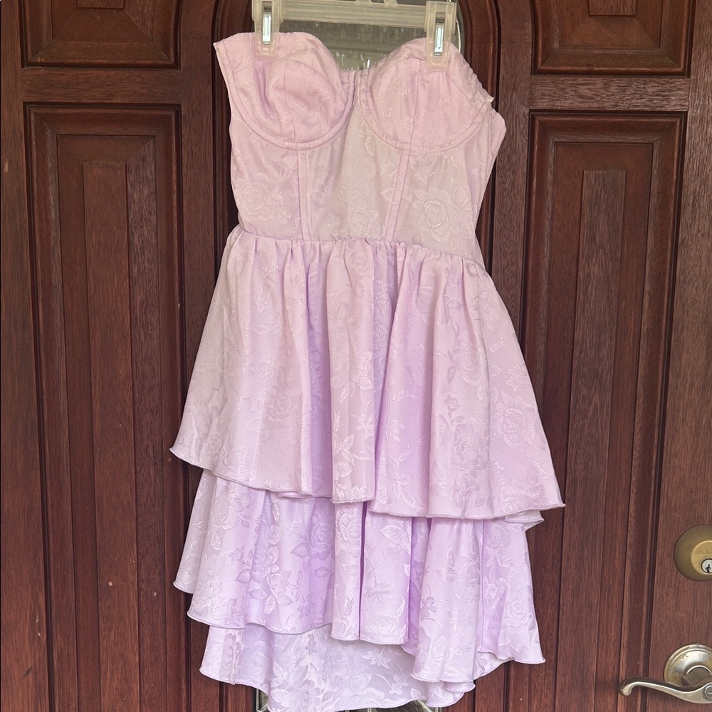 Lucy in the Sky Lavender Strapless Tiered Dress